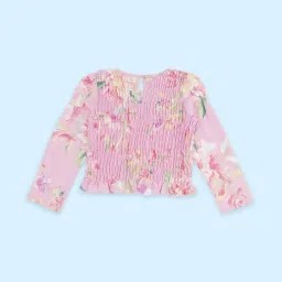 Pantaloons Junior Pink Cotton Printed Full Sleeves Top image 2