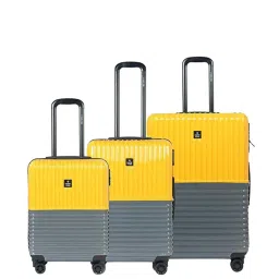 Nasher Miles Istanbul Hard-Sided ABS and PC  Set of 3 Yellow and Grey Trolley Bags (55, 65 & 75 cm) image 2