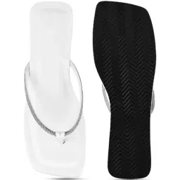 The White Pole Women's White Thong Wedges image 4