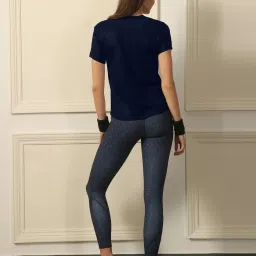 Soie Navy Solid Sport Suit image 2