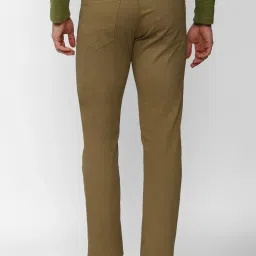 Peter England Brown Slim Fit Flat Front Trousers image 2