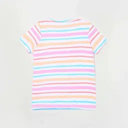 Fame Forever by Lifestyle Kids Multicolor Cotton Striped T-Shirt image 2