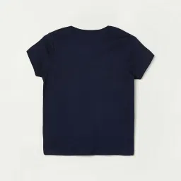 Fame Forever by Lifestyle Kids Navy Cotton Printed T-Shirt image 2