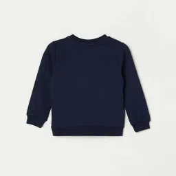 Juniors by Lifestyle Kids Navy & White Cotton Printed Full Sleeves Sweatshirt image 2