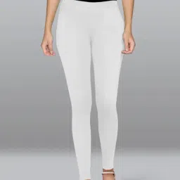 Lyra Off White Premium Cotton Ankle Length Leggings-picture-13