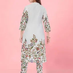 Aarika Kids White Cotton Floral Print Kurti image 2