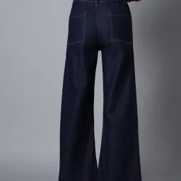 High Star Dark Blue Cotton Straight Fit Mid Rise Jeans image 2