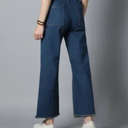 High Star Dark Blue Cotton Straight Fit Mid Rise Jeans image 2