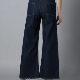 High Star Dark Blue Cotton Straight Fit Mid Rise Jeans image 2