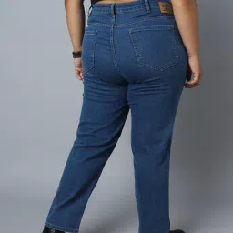 High Star Dark Blue Cotton Straight Fit Mid Rise Jeans image 2