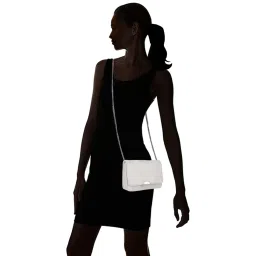 Lino Perros White Textured Medium Sling Handbag image 2