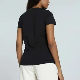 Puma Black Cotton Regular Fit Logo Printed T-Shirt image 2