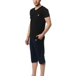 Vimal Jonney Navy & Black T-Shirt & Capris image 3