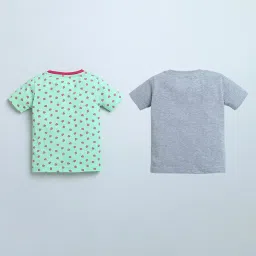 Bumzee Kids Green & Grey Printed T-Shirt (Pack Of 2) image 2