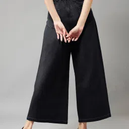 DOLCE CRUDO Black Relaxed Fit High Rise Jeans image 2