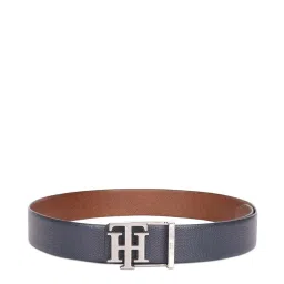 Tommy Hilfiger Farum Navy & Tan Leather Textured Reversible Belt image 2