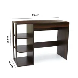 Green Soul Mekong Engineered Wood Study Table in Wood Black image 2