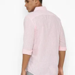 American Eagle Outfitters Pink Cotton Regular Fit Striped Shirt image 2