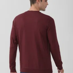 Peter England Jeans Maroon Cotton Slim Fit Printed Sweatshirt image 2