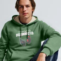 TOGS & TERRE Men Printed Hooded Pullover Sweatshirt image 4