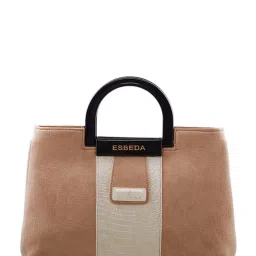 Esbeda Light Brown & Cream Textured Handbag image 1