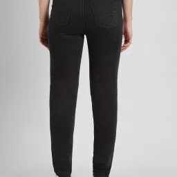 American Eagle Black Regular Fit Distressed Jeans image 2