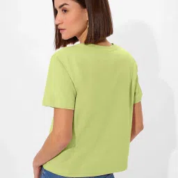 The Souled Store Green Plain T-Shirt image 2
