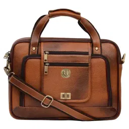 HiLEDER 100% Pure Genuine Leather Briefcase Tablet Laptop Messenger Bag for Men and Women, Tan-picture-19