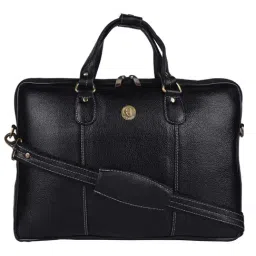 HiLEDER 100% Pure Genuine Premium NDM Leather Briefcase Laptop Messenger Satchel Office Bag, Black-picture-32