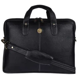 HiLEDER 100% Pure Genuine Leather Briefcase Laptop Messenger Crossbody Formal Office Bag, Black-picture-24