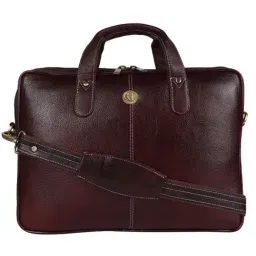 HiLEDER 100% Pure Genuine Leather Briefcase Laptop Messenger Crossbody Formal Office Bag, Brown-picture-11