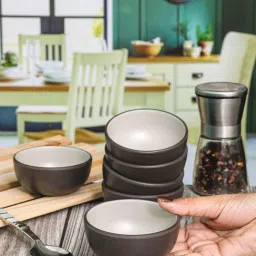 Servewell Cons. Green Black Melamine 9.5 cm 2 Tone Katori Bowls (0.18 L) - Set of 6 image 2