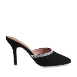 Catwalk Women's Midnight Black Mule Stilettos-image-27