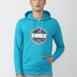 Van Heusen Blue Slim Fit Printed Hooded SweatShirt-picture-24