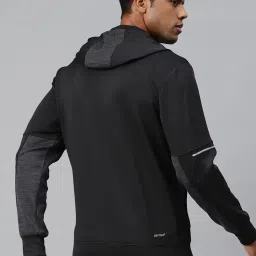 ALCIS Black Slim Fit Sports Hooded Jacket image 2