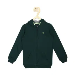 allen solly junior Allen Solly Kids Green Solid Full Sleeves Hoodie-picture-13