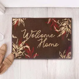 Saral Home Welcome Home with Pots Brown Polypropylene Antiskid & Washable Bath Mat-image-53