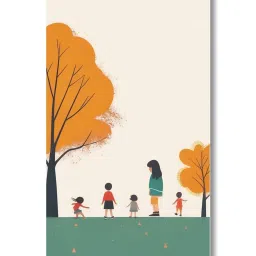 Nestroots Children's Joyful Outdoor Playtime White Frame Solid Canvas Wall Painting - Set of 2 image 2