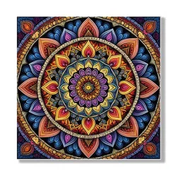 Nestroots Elegant Mandala Canvas Art Collection White Frame Wall Painting - Set of 4 image 2
