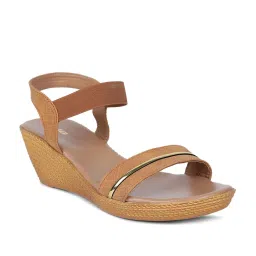 Bata Women's Brown Ankle Strap Wedges image 2
