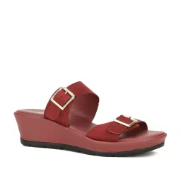 Bata Women's Maroon Casual Wedges image 2