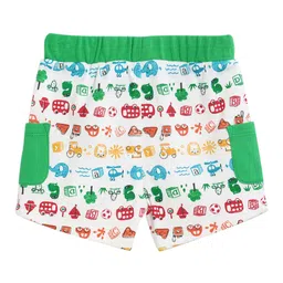 MINI KLUB Boys Green Printed Regular Fit Regular Shorts image 2