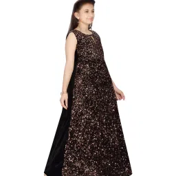 Aarika Kids Peach & Black Embellished Gown image 3