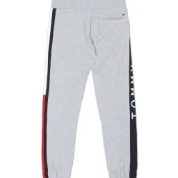 Tommy Hilfiger Kids Light Grey Heather Cotton Regular Fit Trackpants image 2