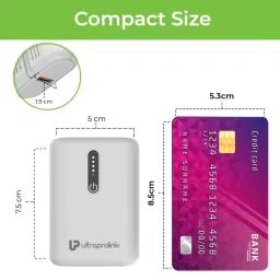 UltraProlink UM1121 10000mAh 22.5W Juice-UP Grip Compact Power Bank with LED Indicators (White) image 2