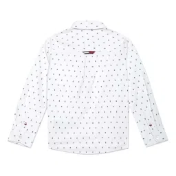 Tommy Hilfiger Kids White Cotton Printed Full Sleeves Shirt image 2