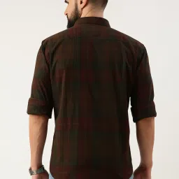 Burnt Umber Multicolor Regular Fit Check Shirt image 2