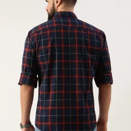 Burnt Umber Blue Regular Fit Check Shirt image 2