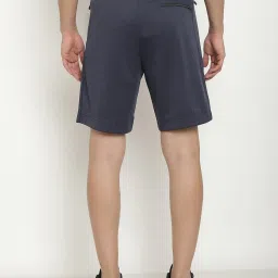 Octave Navy Melange Cotton Regular Fit Shorts image 2