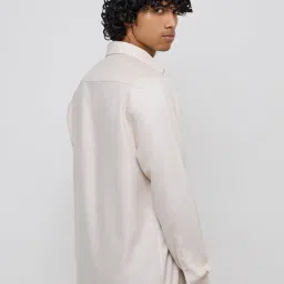 WES Formals by Westside Beige Slim-Fit Shirt image 2